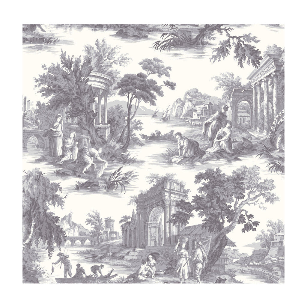 Villandry - Charcoal Ivory By Cole & Son |  | Toile Wallcovering Print