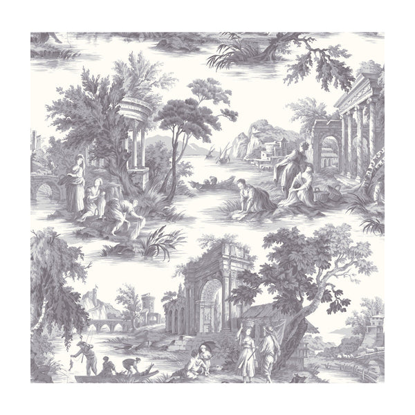 Villandry - Charcoal Ivory By Cole & Son |  | Toile Wallcovering Print