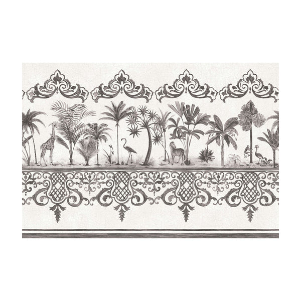 Rou Border - Charcoal Ivory | Cole & Son