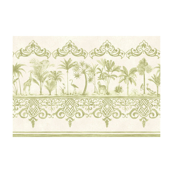Rou Border - Old Olive Ivory By Cole & Son |  |Animal/Insects Borders Wallcovering Print