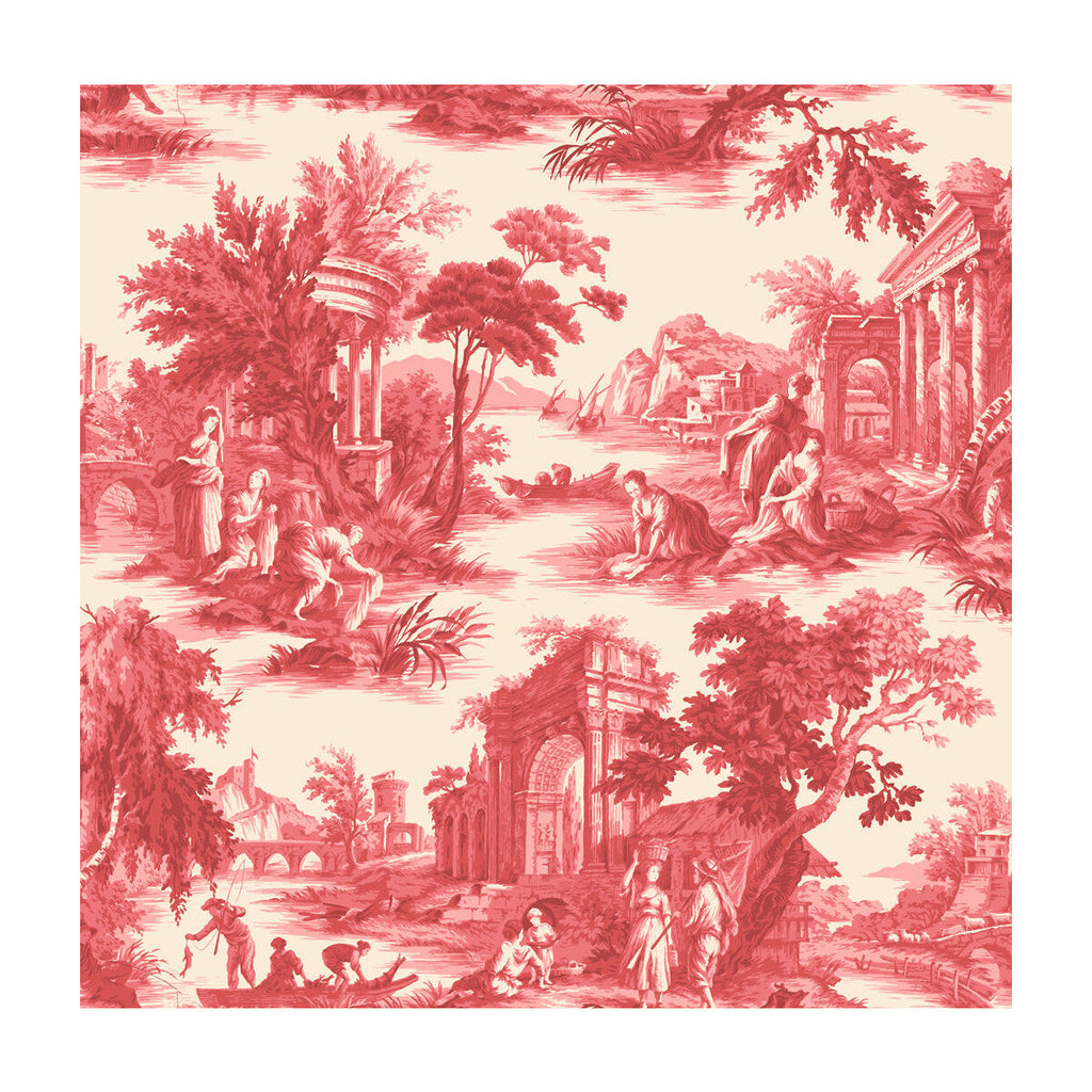 Villandry - Red Ivory By Cole & Son |  | Toile Wallcovering Print