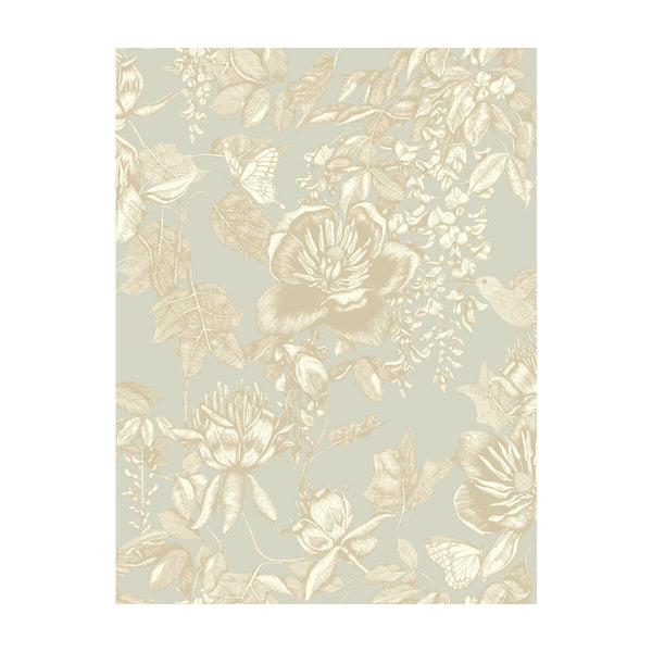Tivoli - Old Olive Olive Green By Cole & Son |  |Animal/Insects Botanical & Floral Wallcovering Print