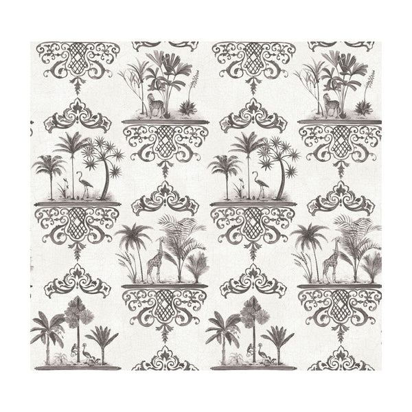Rousseau - Charcoal Ivory By Cole & Son |  | Toile Wallcovering Print