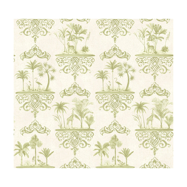 Rousseau - Old Olive Ivory By Cole & Son |  | Toile Wallcovering Print