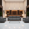 Tiny Geometric Weave Charcoal Grey Upholstered Sofa | Architectural Fabrics