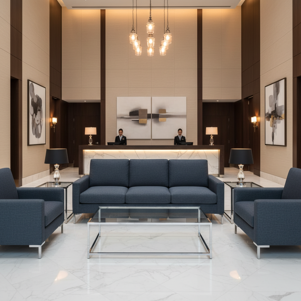 Linen Island - Cobalt Upholstered Sofa | Architectural Fabrics
