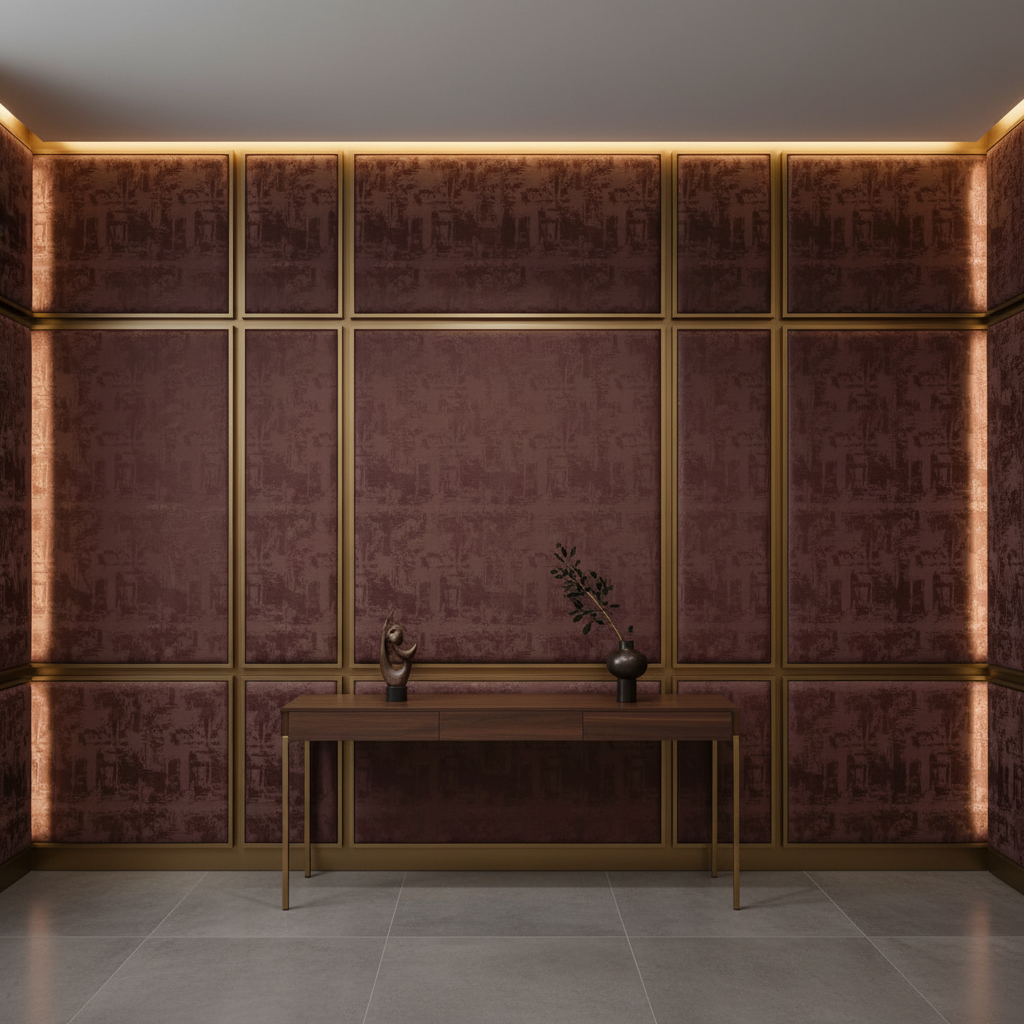 Turf Bay - Wine Upholstered Wall Panel | Architectural Fabrics