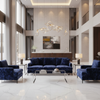 Crushed Velvet Texture Midnight Sapphire Upholstered Sofa | Architectural Fabrics
