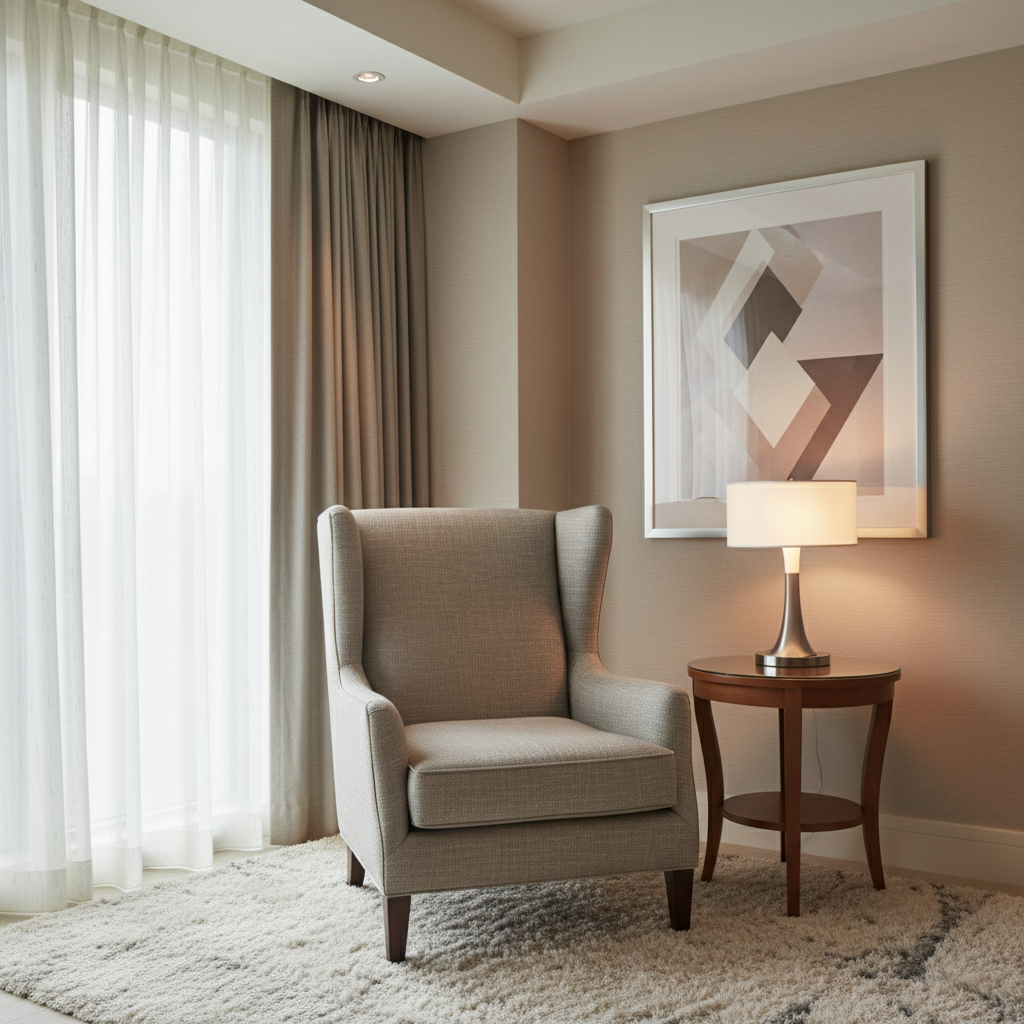 Brushed Linen Weave Soft Taupe Upholstered Chair | Architectural Fabrics
