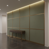 Fine Vertical Ribs Muted Olive Upholstered Wall Panel | Architectural Fabrics