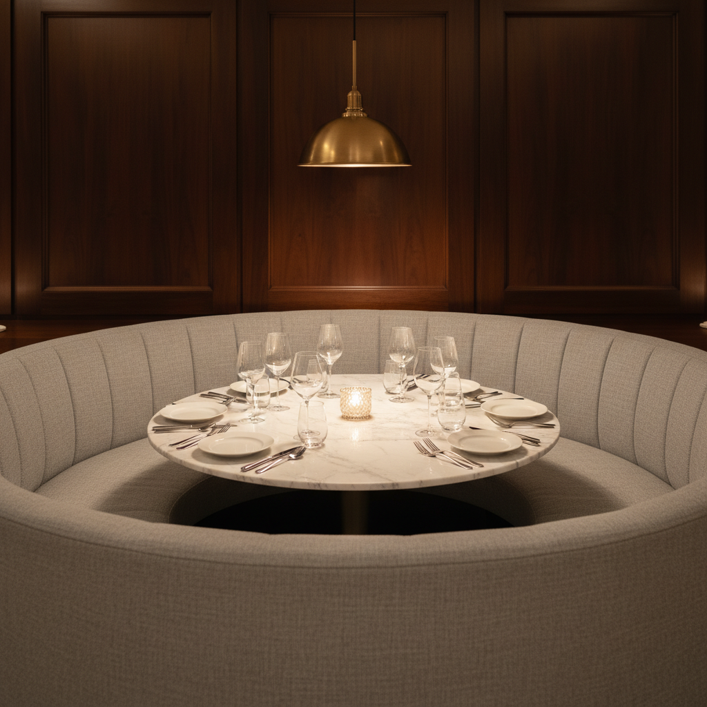 Yorktown White Upholstered Banquette | Architectural Fabrics