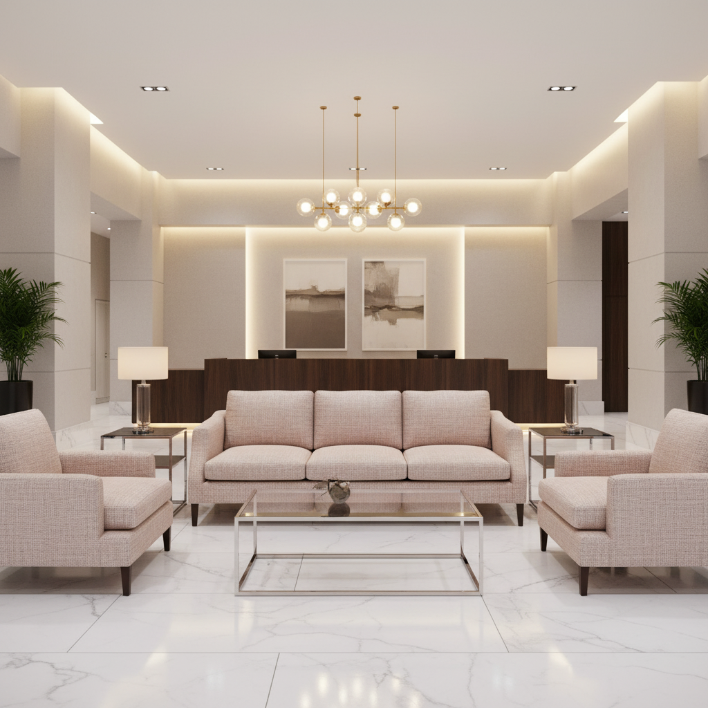 Tweed Bay - Blush Upholstered Sofa | Architectural Fabrics