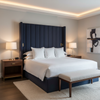 Smooth Matte Texture Deep Indigo Upholstered Headboard | Architectural Fabrics