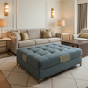 Rattan Bay - Sage Upholstered Ottoman | Architectural Fabrics