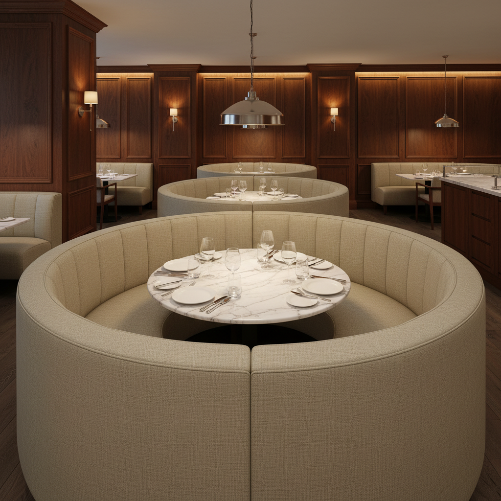 Linen Island - Moonlit Upholstered Banquette | Architectural Fabrics