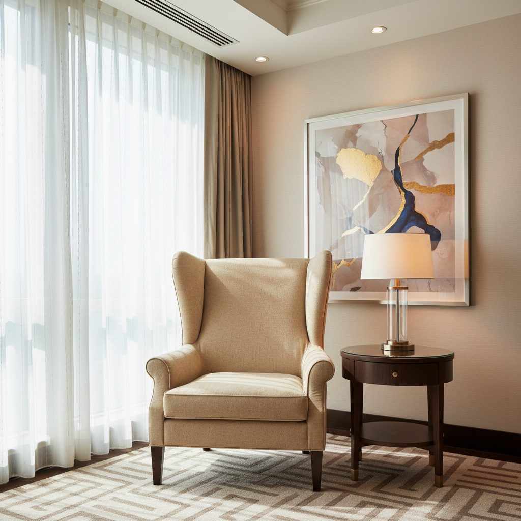 Smooth Pebble Grain Sandy Beige Upholstered Chair | Architectural Fabrics