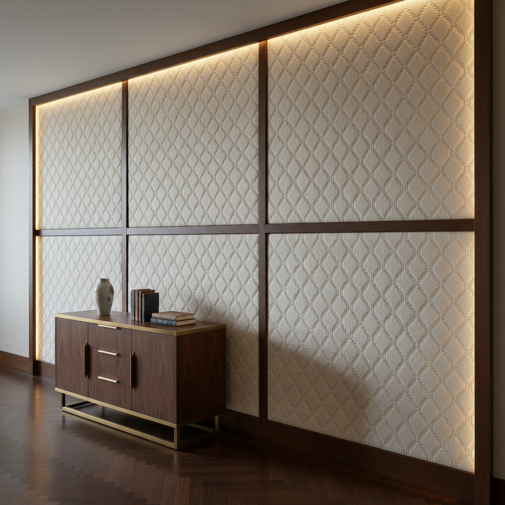 Thatch Cay - White Upholstered Wall Panel | Architectural Fabrics