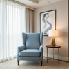 Brushed Linen Weave Sky Blue Upholstered Chair | Architectural Fabrics