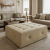 Rattan Bay - Natural Upholstered Ottoman | Architectural Fabrics
