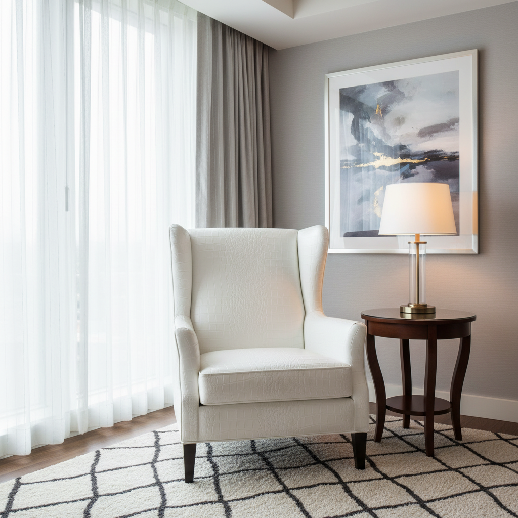 Embossed Reptile Skin Bright White Upholstered Chair | Architectural Fabrics