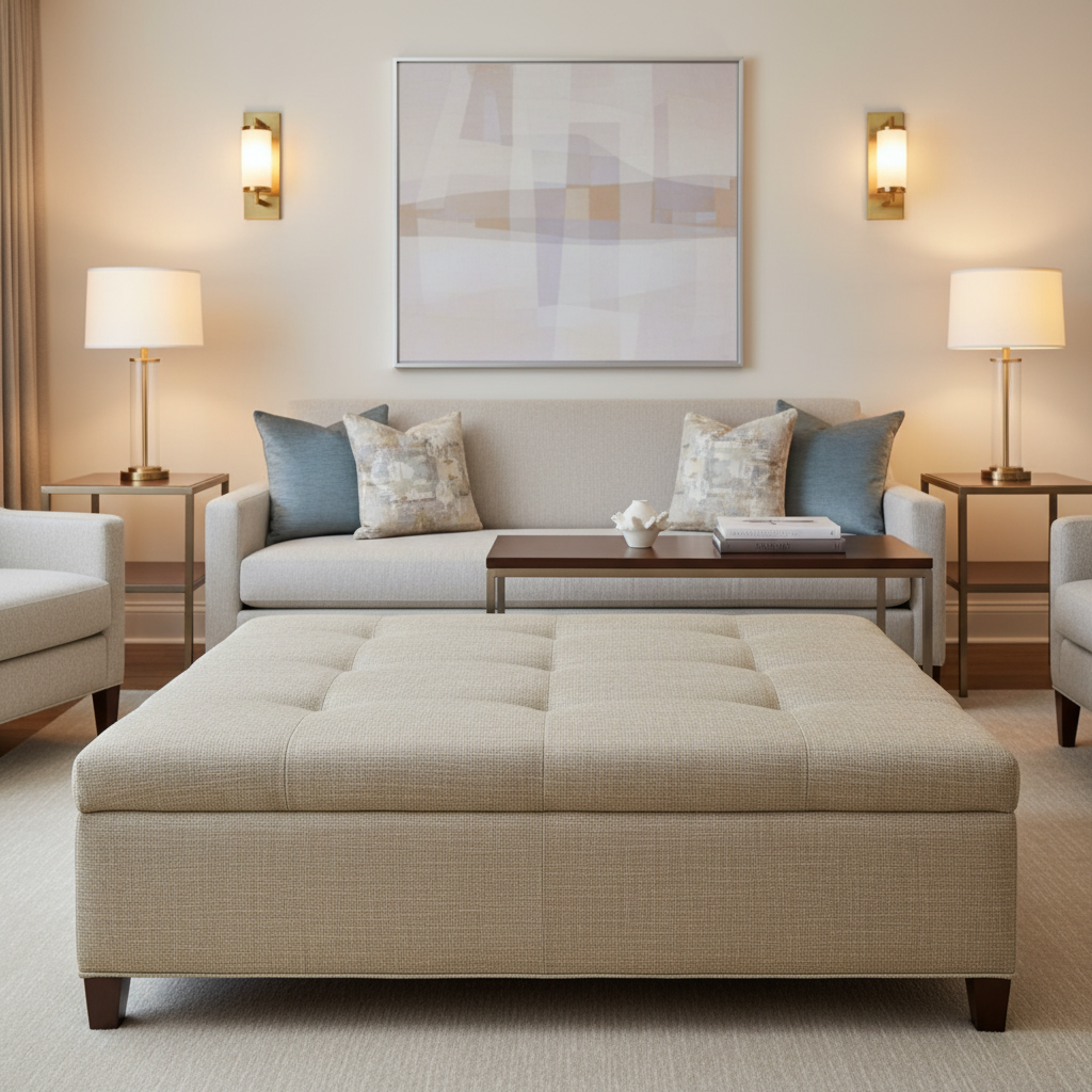 Rincon - Feather Upholstered Ottoman | Architectural Fabrics
