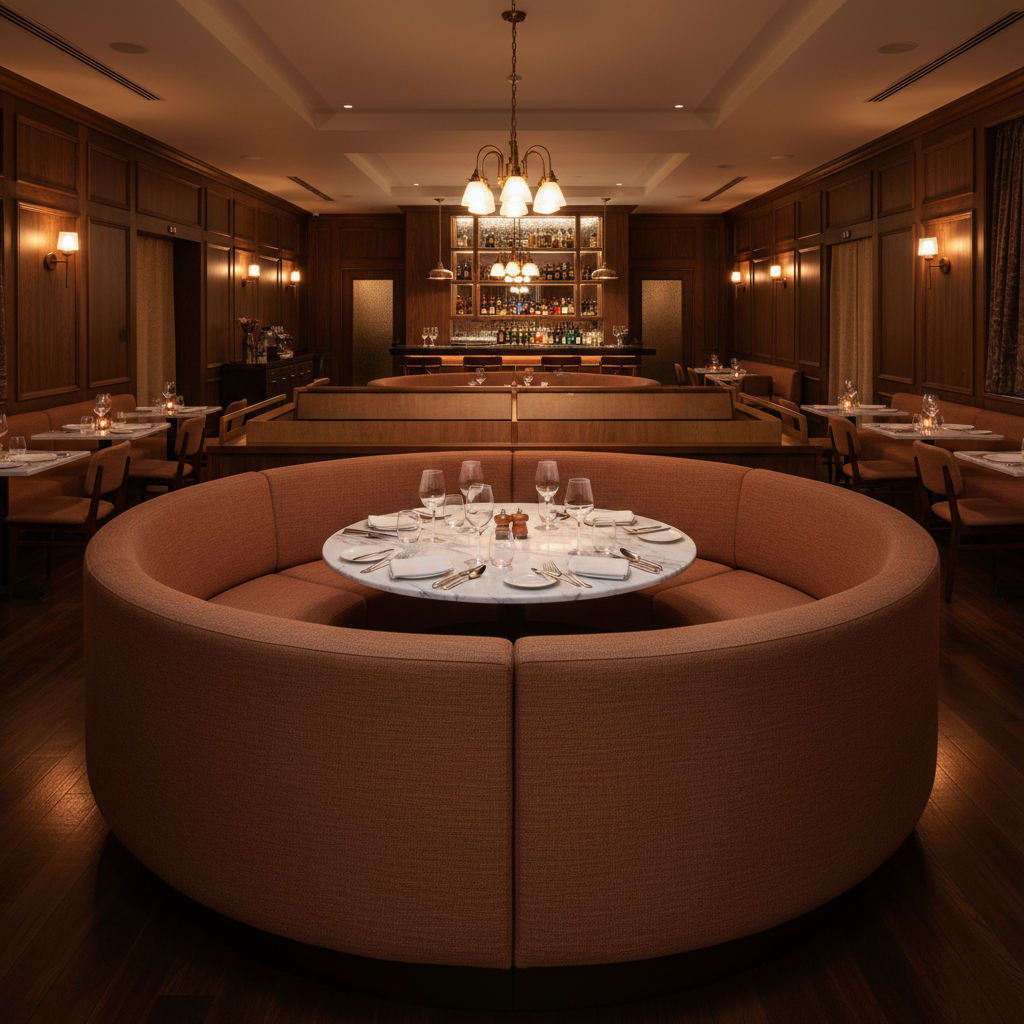 Aarden - Russet Clay Silicone Hybrid Upholstered Banquette | Architectural Fabrics