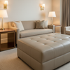 Luxury Cay - Fossil Upholstered Ottoman | Architectural Fabrics