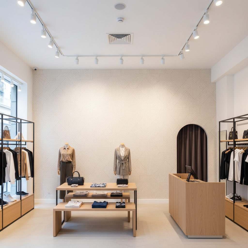 Maidstone Type II Vinyl | Hollywood Wallcoverings - Retail Showroom commercial room setting