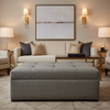 Abaca - Shadow Weave Tekloom Performance Upholstered Ottoman | Architectural Fabrics
