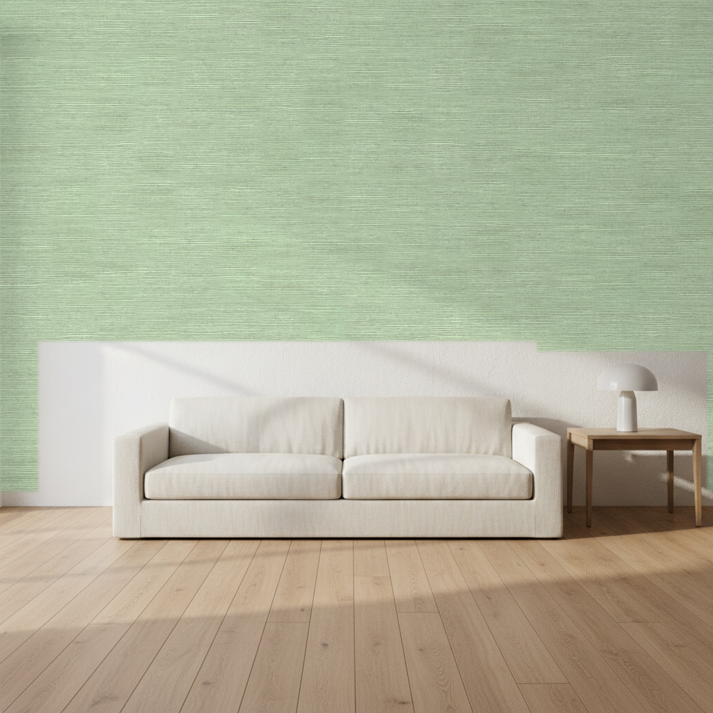 Nantucket Grasscloth Desert Sage Wallcovering | Phillipe Romano room setting