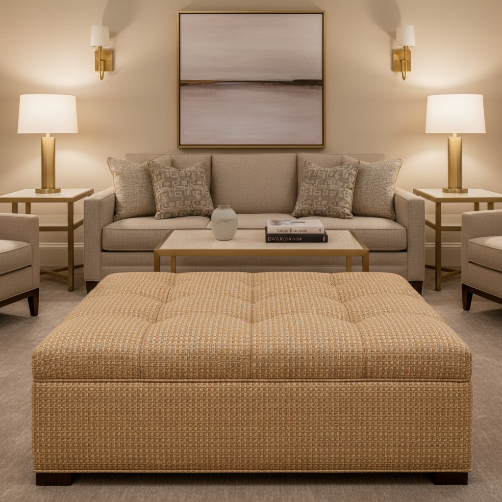 Manchioneel - Autumn Upholstered Ottoman | Architectural Fabrics