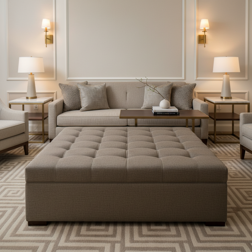 Astor - Astor Contract Woven Upholstered Ottoman | Architectural Fabrics