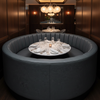Alamo - Deep Sea Performance Vinyl Upholstered Banquette | Architectural Fabrics