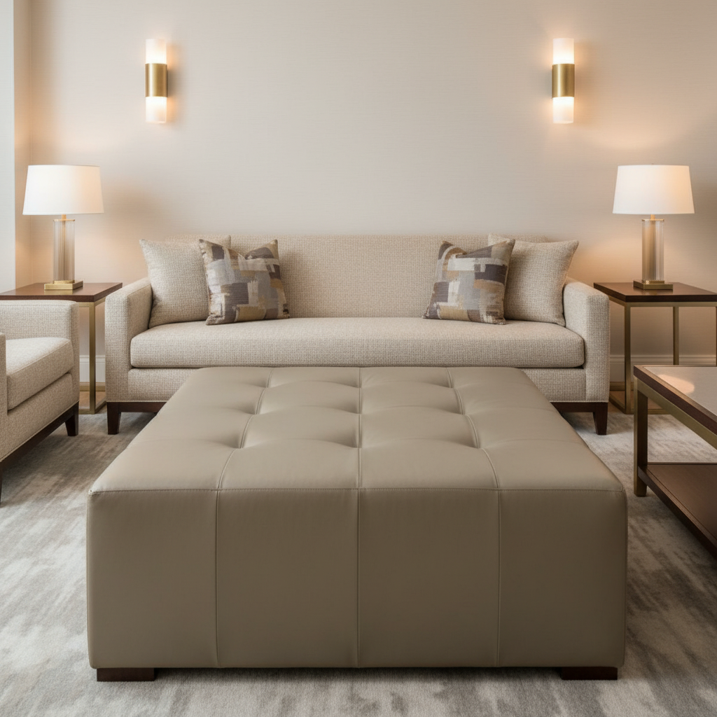 Maya Riviera - Trail Upholstered Ottoman | Architectural Fabrics
