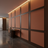 Brushed Vertical Grain Burnt Sienna Upholstered Wall Panel | Architectural Fabrics