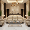 Woven Basketweave Texture Natural Linen Upholstered Sofa | Architectural Fabrics