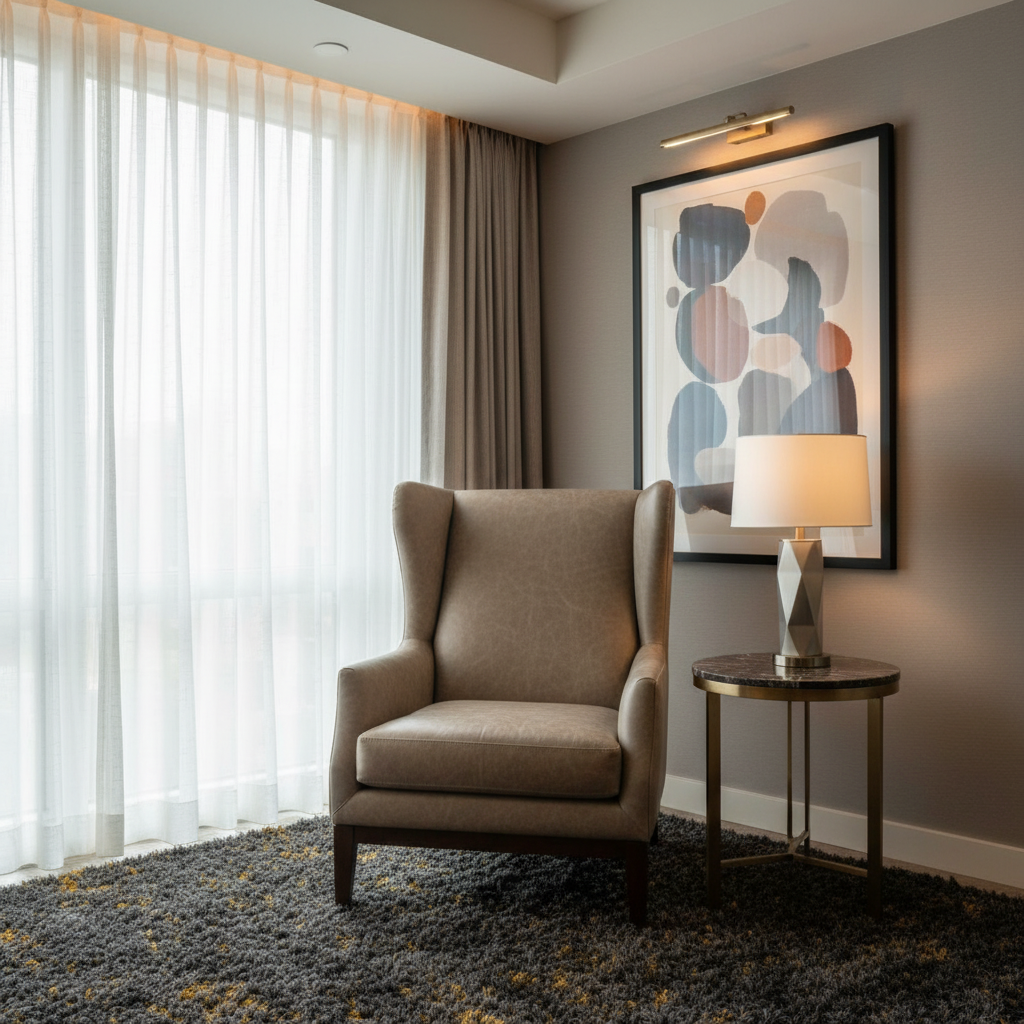 Fine Pebble Texture Muted Taupe Upholstered Chair | Architectural Fabrics