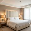 Smooth Pebble Grain Creamy Ivory Upholstered Headboard | Architectural Fabrics