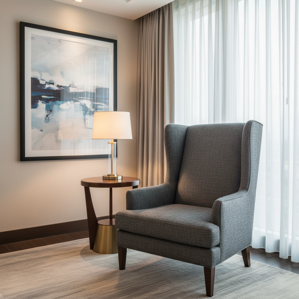 Tweed Bay - Charcoal Upholstered Chair | Architectural Fabrics