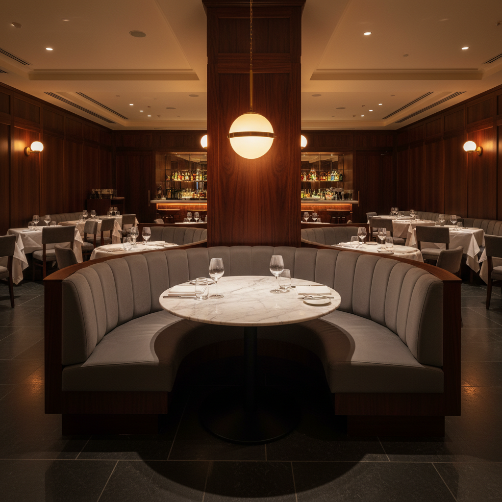 Ultrasuede  Mink  Grey Upholstered Banquette | Ultrasuede Upholstery