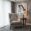 Brushed Linen Weave Silver Taupe Upholstered Chair | Architectural Fabrics