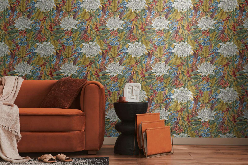 Drawn Into Nature Yellow Wallcovering | AS Creation