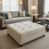 Turneffe - Eggshell Upholstered Ottoman | Architectural Fabrics