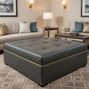Nassau Gold - Dusk Upholstered Ottoman | Architectural Fabrics