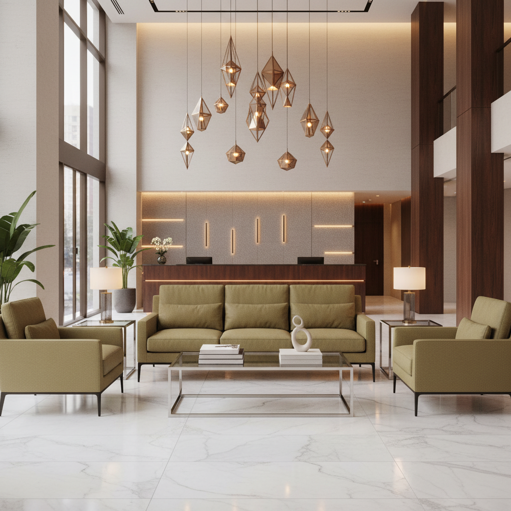 Smooth Pebble Grain Olive Gold Upholstered Sofa | Architectural Fabrics