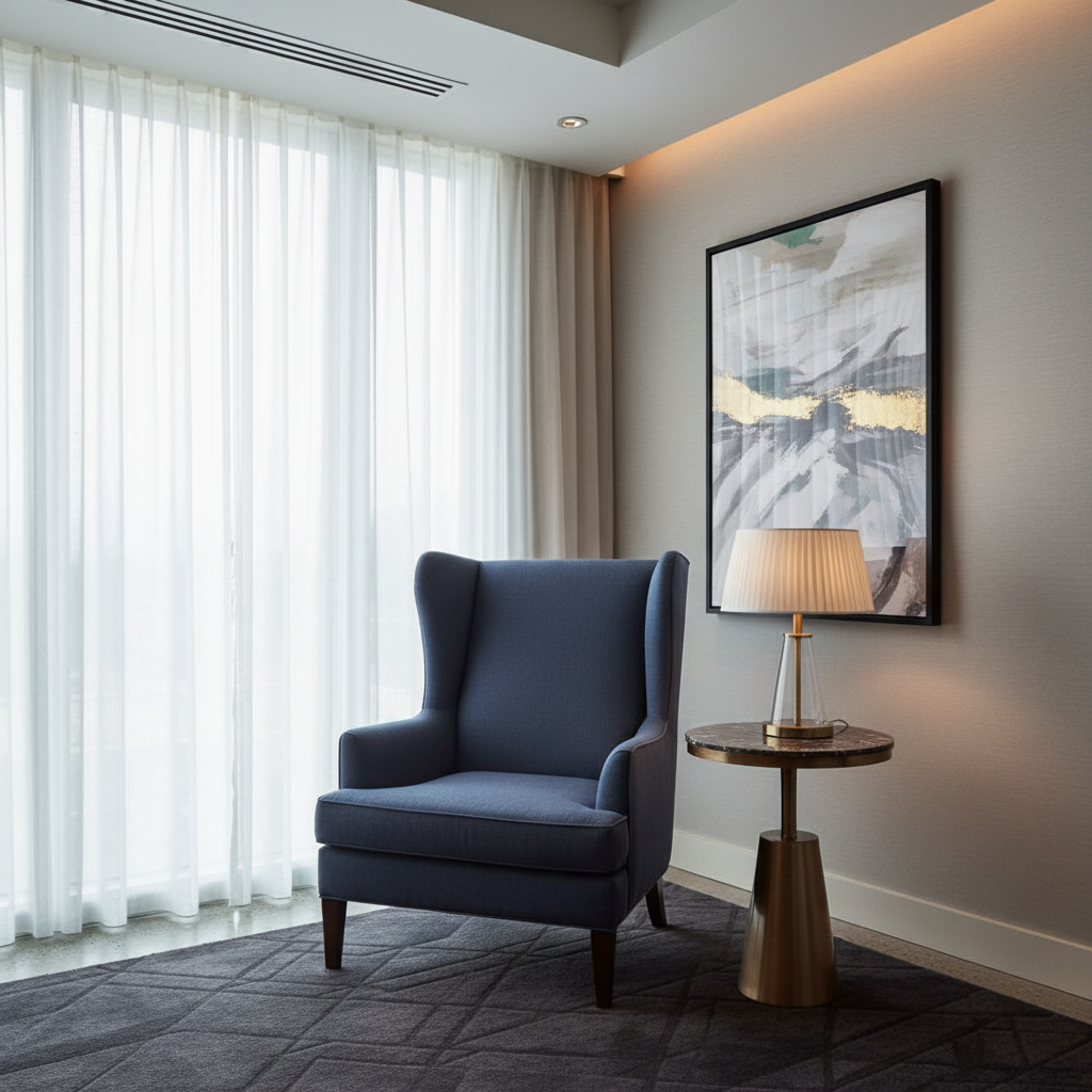 Aarden - Indigo Dusk Silicone Hybrid Upholstered Chair | Architectural Fabrics