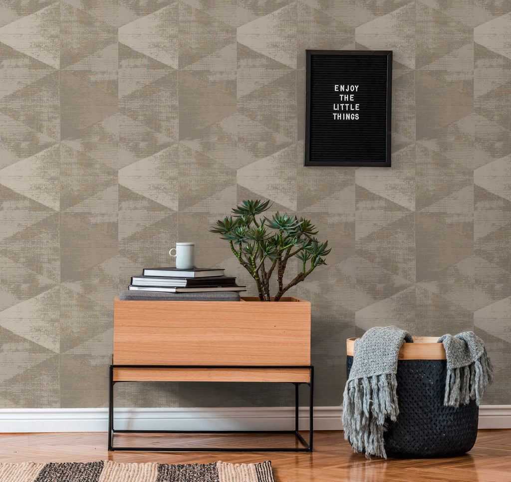 Geo Effect Beige Wallcovering | AS Creation