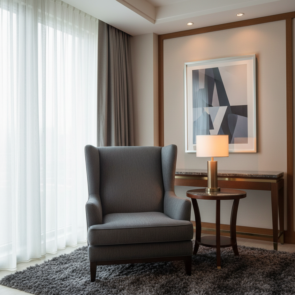 Brushed Vertical Texture Dark Graphite Upholstered Chair | Architectural Fabrics