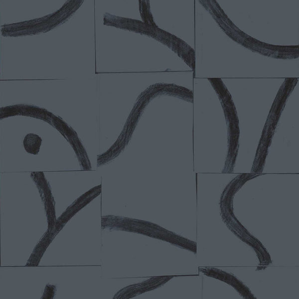 Cubic Routes Antracite, Antracite Wallcoverings | Coordonné