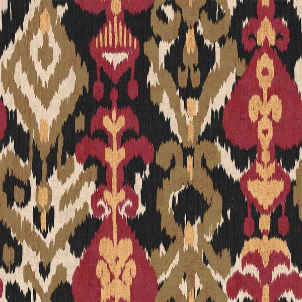 Uzbek Black, Black Wallcoverings | Coordonné
